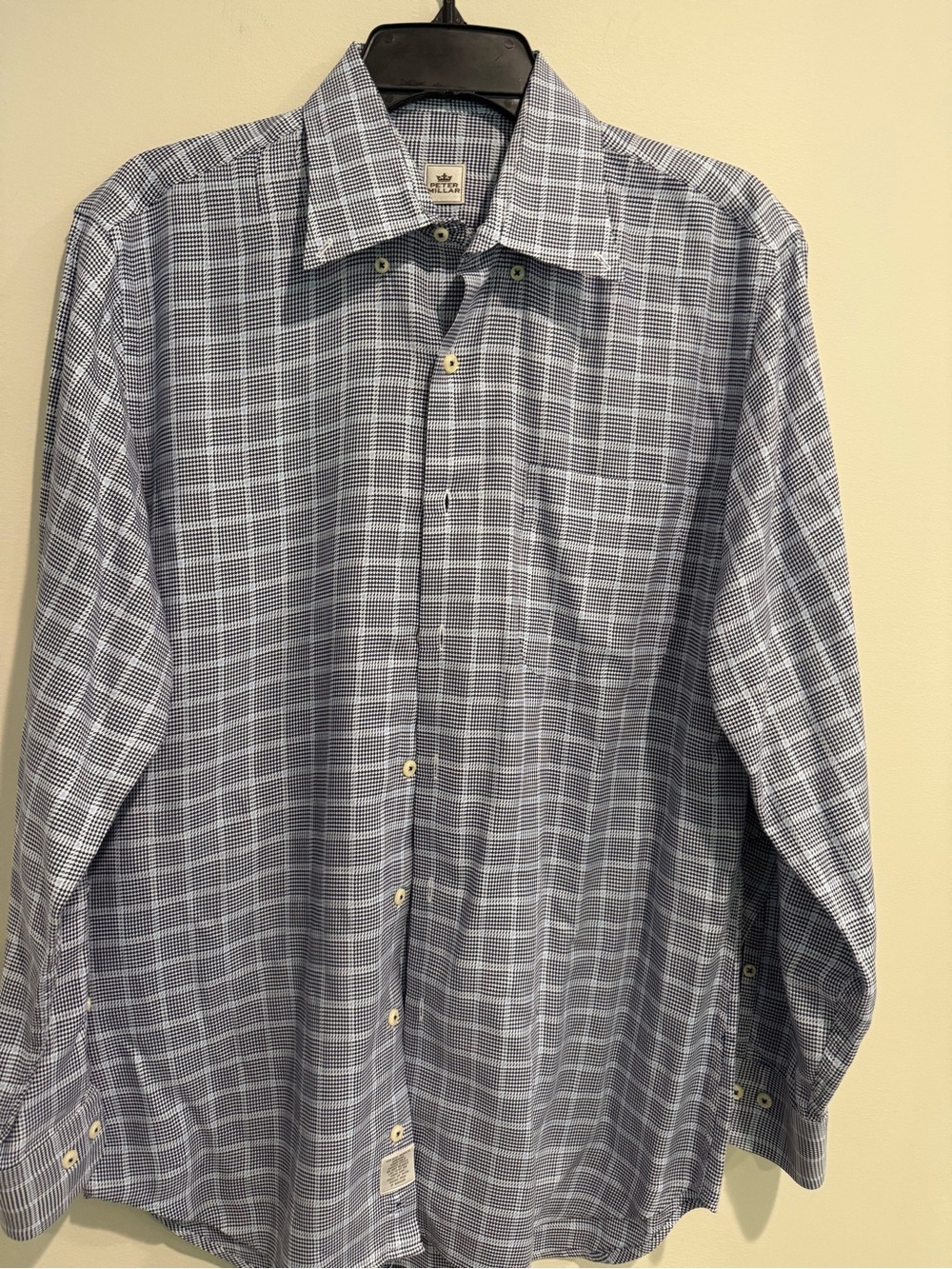 Peter Millar Men's Blue Plaid Dress Shirt - Picture 1 of 3